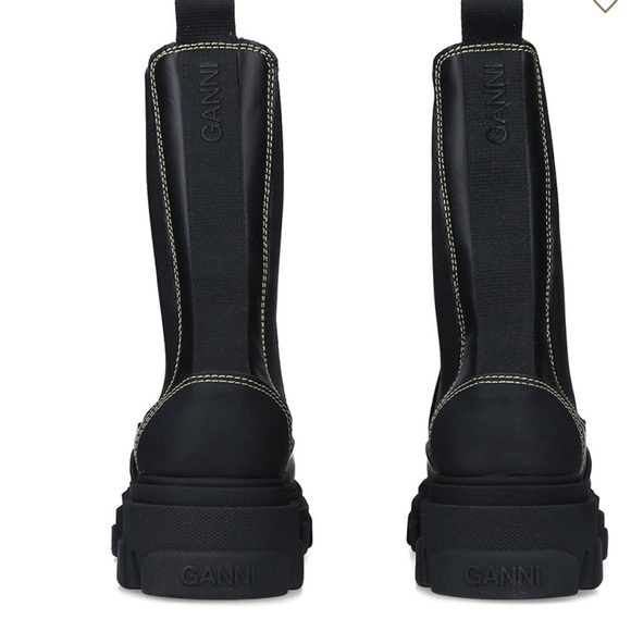 Ganni Mid Chelsea Boot with yellow stitching - Picture 2 of 10